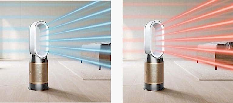 dyson purifier hot cool-formaldehyde sıcak hava ve soğuk hava üflüyor