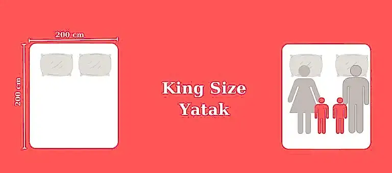 en büyük çift kişilik yatak ölçüleri king size